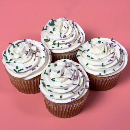 Jumbo cupcake multiple, vanilla, piece of cake, bakery in abilene texas, cupcake delivery.